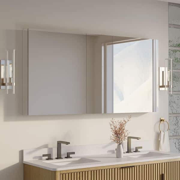 60 in. W x 30 in. H Rectangular Recess/Surface Mount Medicine Cabinet with Mirror, Soft Close Door