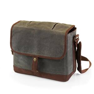 Khaki Green and Brown Insulated Double Growler Tote