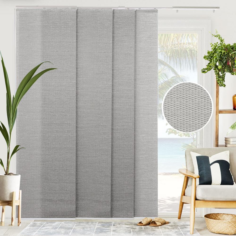 Chicology Woven Cut To Size Gray Light Filtering Adjustable Sliding