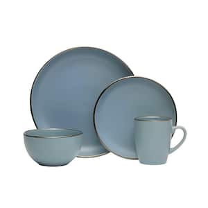 Hadlee 16-Piece Casual Blue Stoneware Dinnerware Set (Set for 4)