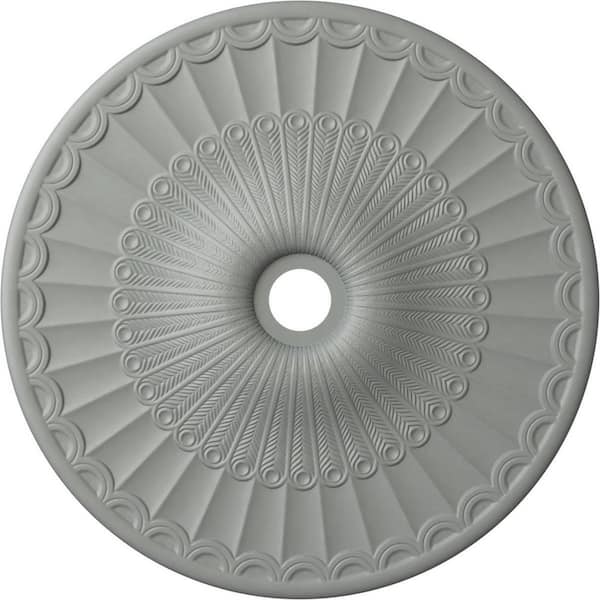 Ekena Millwork 36-5/8" x 3-5/8" ID x 2-3/8" Galveston Urethane Ceiling Medallion (Fits Canopies up to 4-3/4"), Primed White