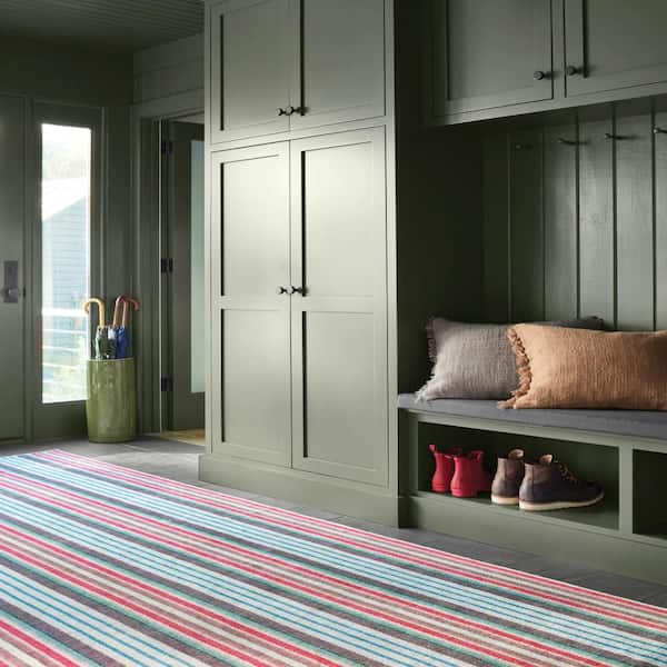 Ranch Stripe Machine Washable Multi 4 ft. x 6 ft. Indoor Area Rug
