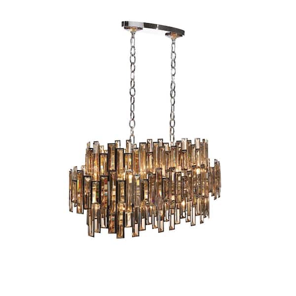 Eurofase Vienna Collection 16-Light Chrome Chandelier with Crystal Shade