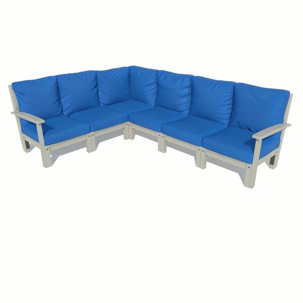 Highwood Bespoke Deep Seating 6-Piece Plastic Outdoor Sectional Sofa Set with Cushions