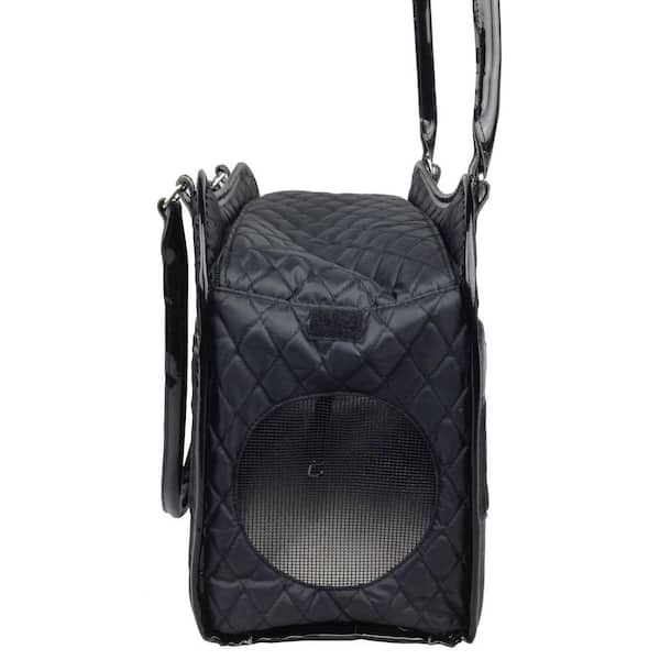 PET LIFE Black Exquisite Handbag Fashion Dog Carrier B23BKMD - The