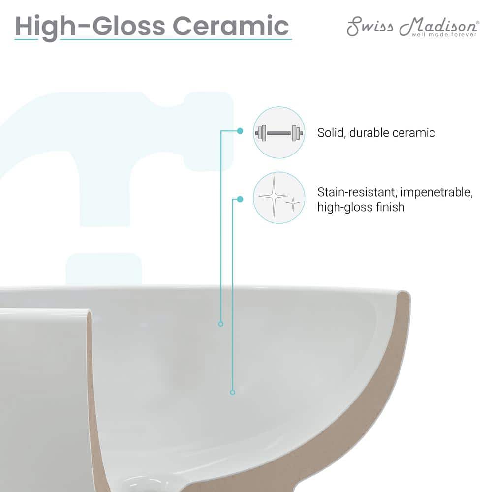 Beau 16.5" Glossy White Ceramic Round Vessel Sink
