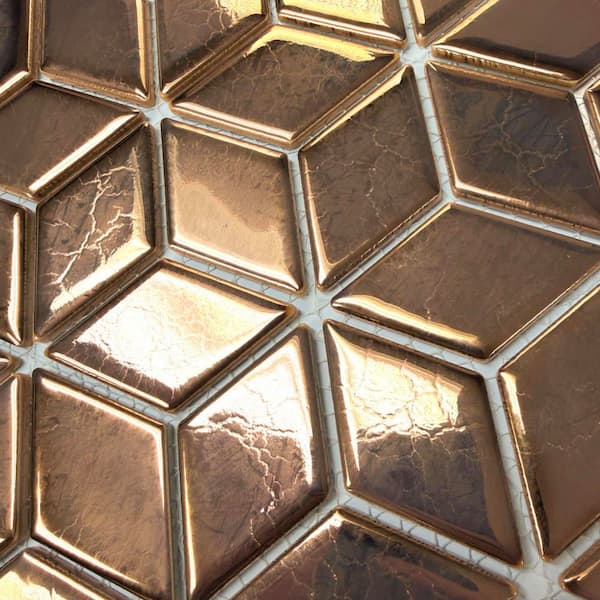 Merola Tile Hudson Rhombus Gold 10 in. x 12 in. Porcelain Floor