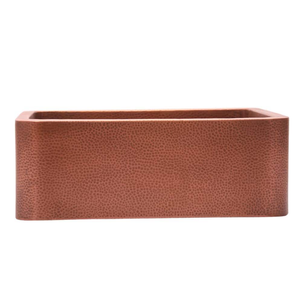 33'' Antique Copper Farmhouse Apron Single Bowl Sink