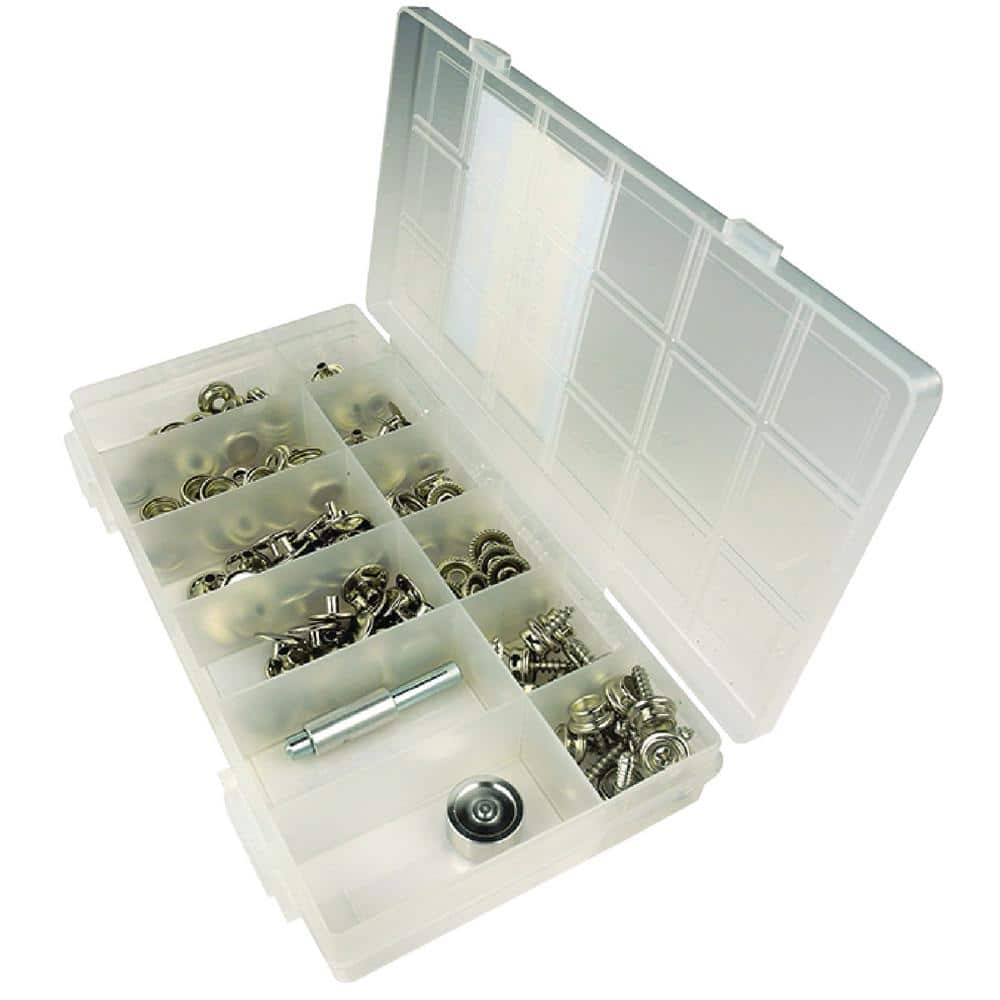 Nickel Plated Brass Snap Kit With Grip Tool (72-Piece)