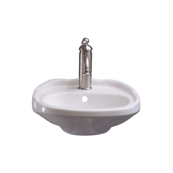 Barclay Products Silvi 15 in. Wall-Hung Sink in White with 1 Faucet Hole