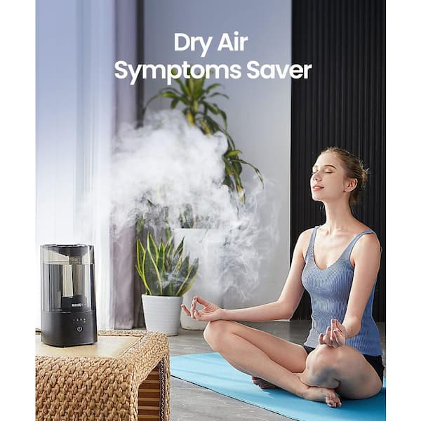 0.53 gal. Cool Mist Ultrasonic Humidifier for Bedroom, Nursery & Plants, Quiet, Auto Shut-Off, Filterless, Black