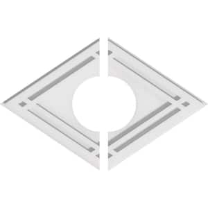 18 in. W x 12 in. H x 5 in. ID x 1 in. P Diamond Architectural Grade PVC Contemporary Ceiling Medallion (2-Piece)