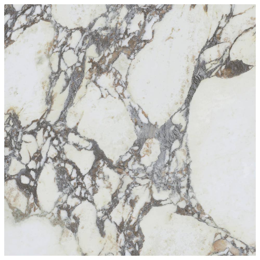 Signature 48x48 White Marble Look Satin Porcelain Tile