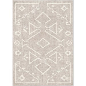 Beige 3 ft. 3 in. x 5 ft. Apollo Bottineau Distressed Southwestern Area Rug