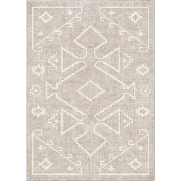 Well Woven Pink 5 ft. 3 in. x 7 ft. 3 in. Apollo San Marino Vintage Oriental Botanical Area Rug
