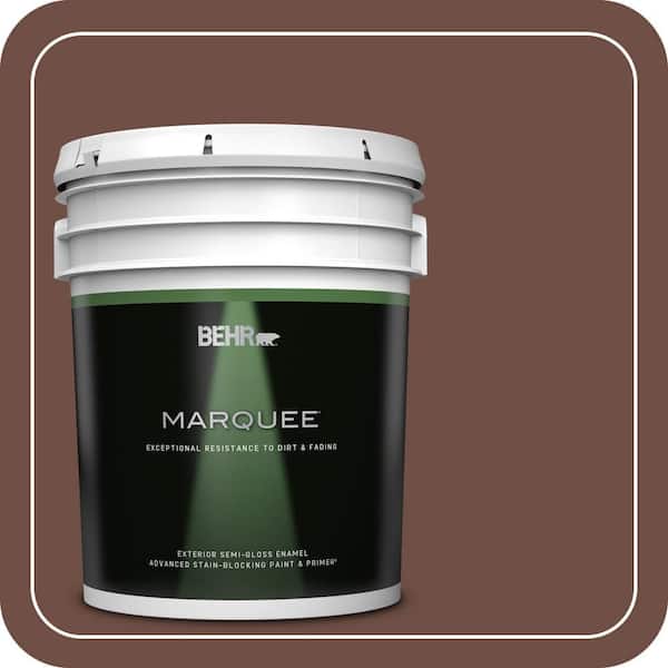 BEHR MARQUEE 5 gal. #S-G-750 Chocolate Sprinkle Semi-Gloss Enamel Exterior Paint & Primer