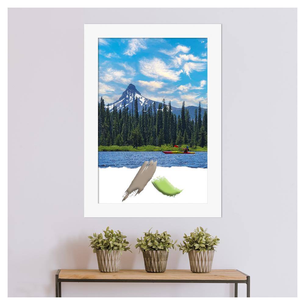 Basic White Wood Wall Picture Frame 24x36 Inches