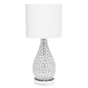 22 in. Curvy Crystal Table Lamp, for Living Room, Entryway, Hallway, Home Decor, Bedroom, Dining Room, Chrome