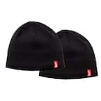Men's Black Fleece Lined Knit Hat (2-Pack)