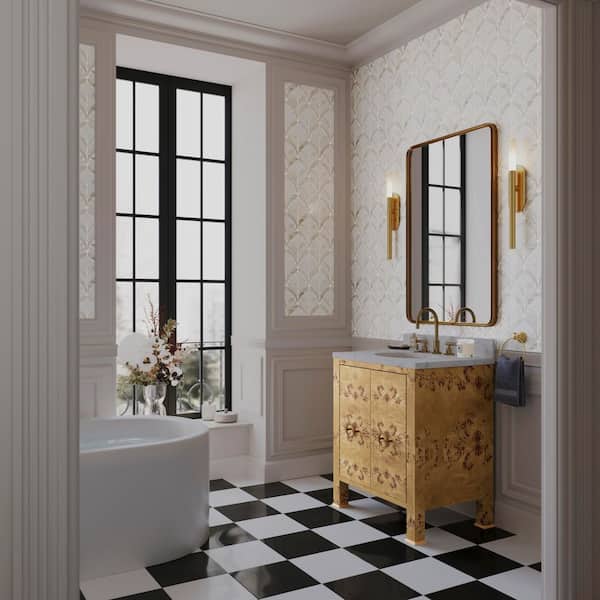 TIDE BLOOM nap, 2021 大理石 White Marble Arctic White Brushed Marble Wall and Floor Tile - 3 x 6