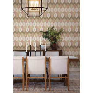 Abilene Apricot Ikat Wallpaper