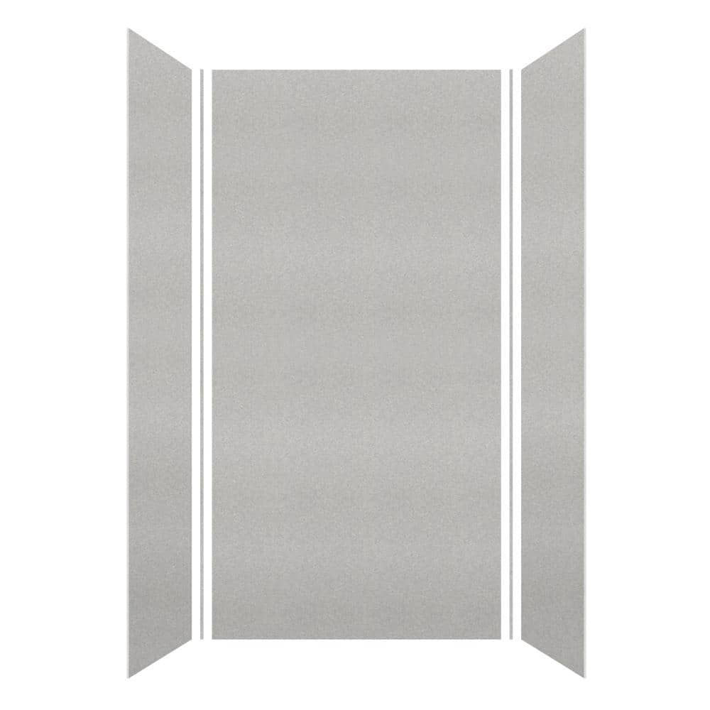Saramar 48 in. W x 96 in. H x 36 in. D 3-Piece Glue to Wall Alcove Shower Wall Kit in Grey Beach Velvet price history on PriceWatchPro