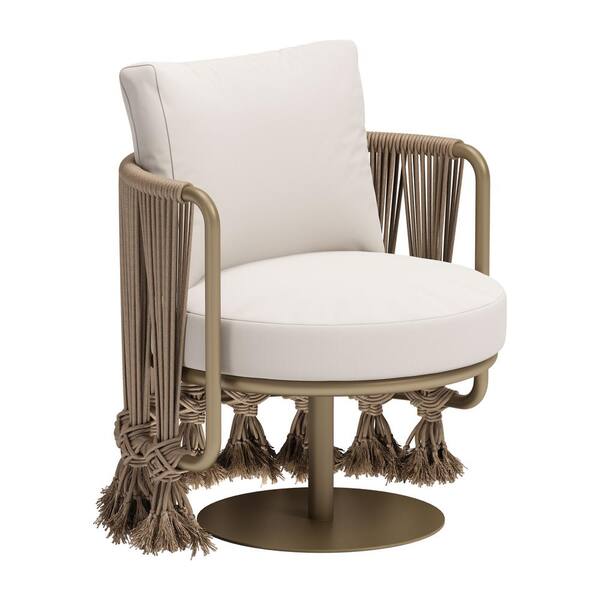ZUO Uzel Outdoor Collection White Olefin Accent Chair