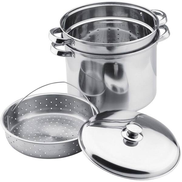 Vinaroz Collection 4-Piece Steamer Pot in Stainless Steel-DISCONTINUED