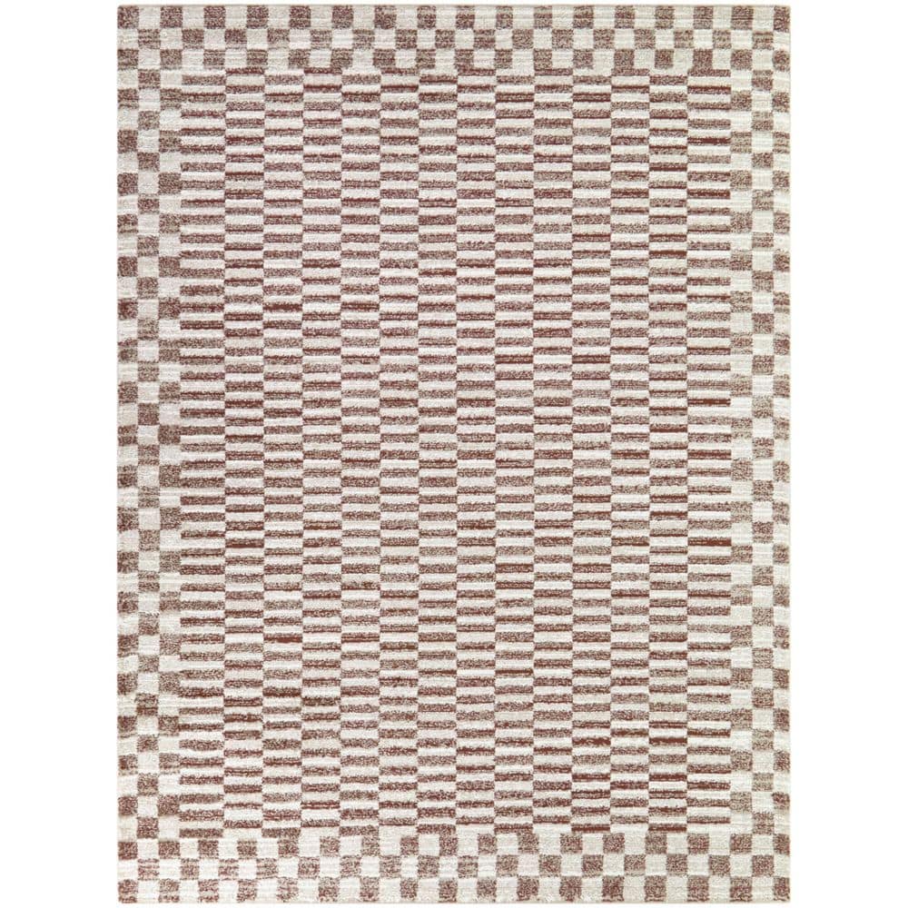 Bakker Rust 7 ft. 10 in. x 10 ft. Boho Checkered Area Rug price history on PriceWatchPro