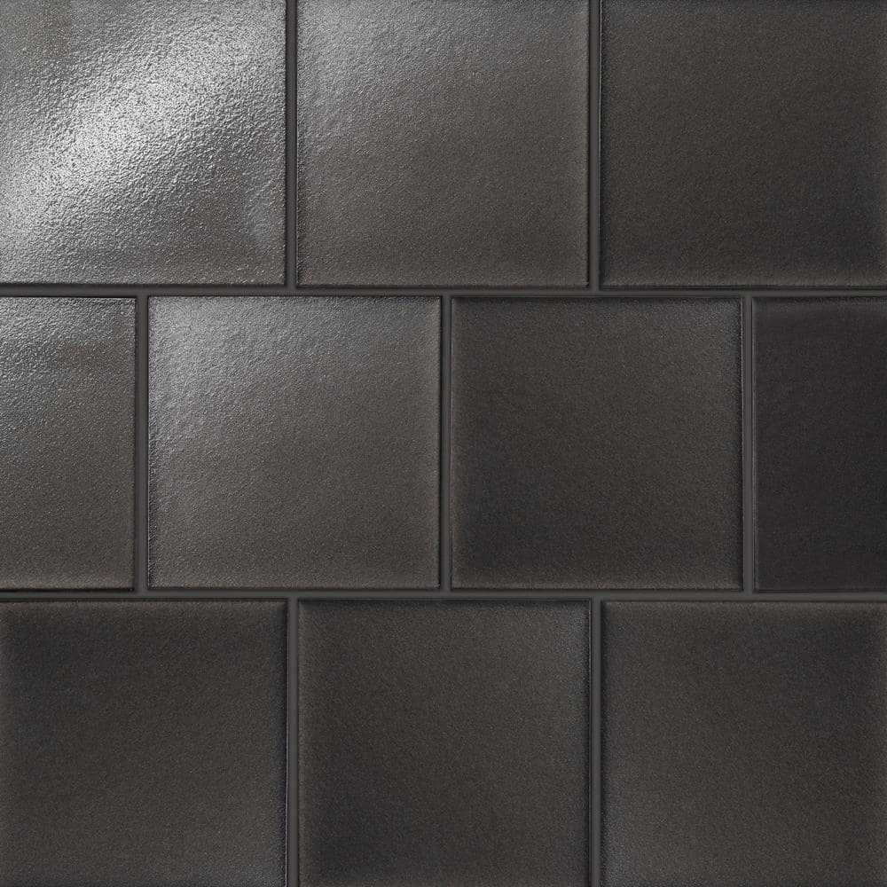 Sample-Kaikos Square 4 in. x 4 in. Matte Brown Glass Tile price history on PriceWatchPro