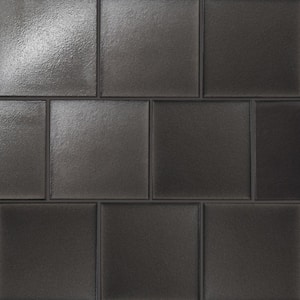 Kaikos Square 4 in. x 4 in. Matte Brown Glass Tile (10.76 sq. ft./Case)