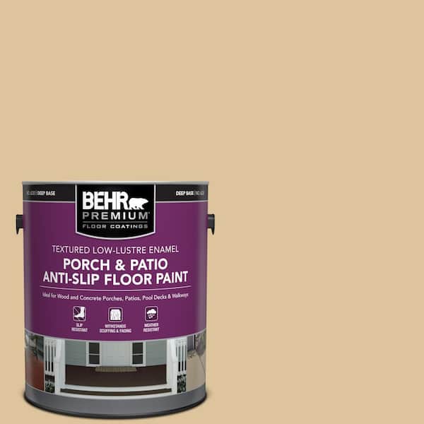 BEHR PREMIUM 1 gal. #S300-3 Almond Cookie Textured Low-Lustre Enamel Interior/Exterior Porch and Patio Anti-Slip Floor Paint