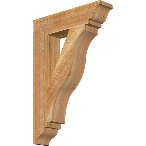 Ekena Millwork 4 in. x 26 in. x 18 in. Western Red Cedar Funston Traditional Rough Sawn Bracket