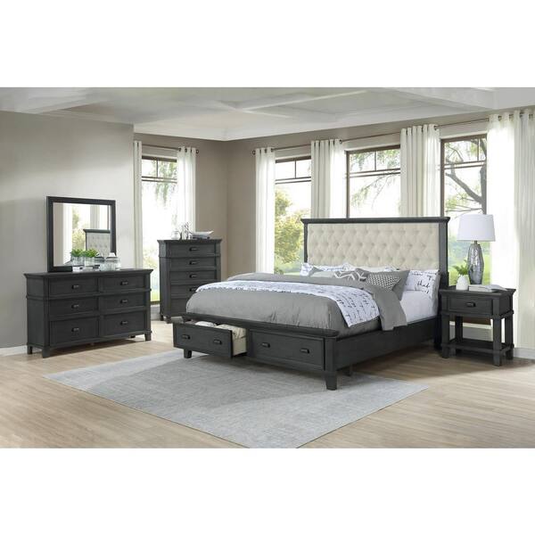 Best Quality Furniture Sandy 5 Piece, King Platform Storage Bedroom Sets