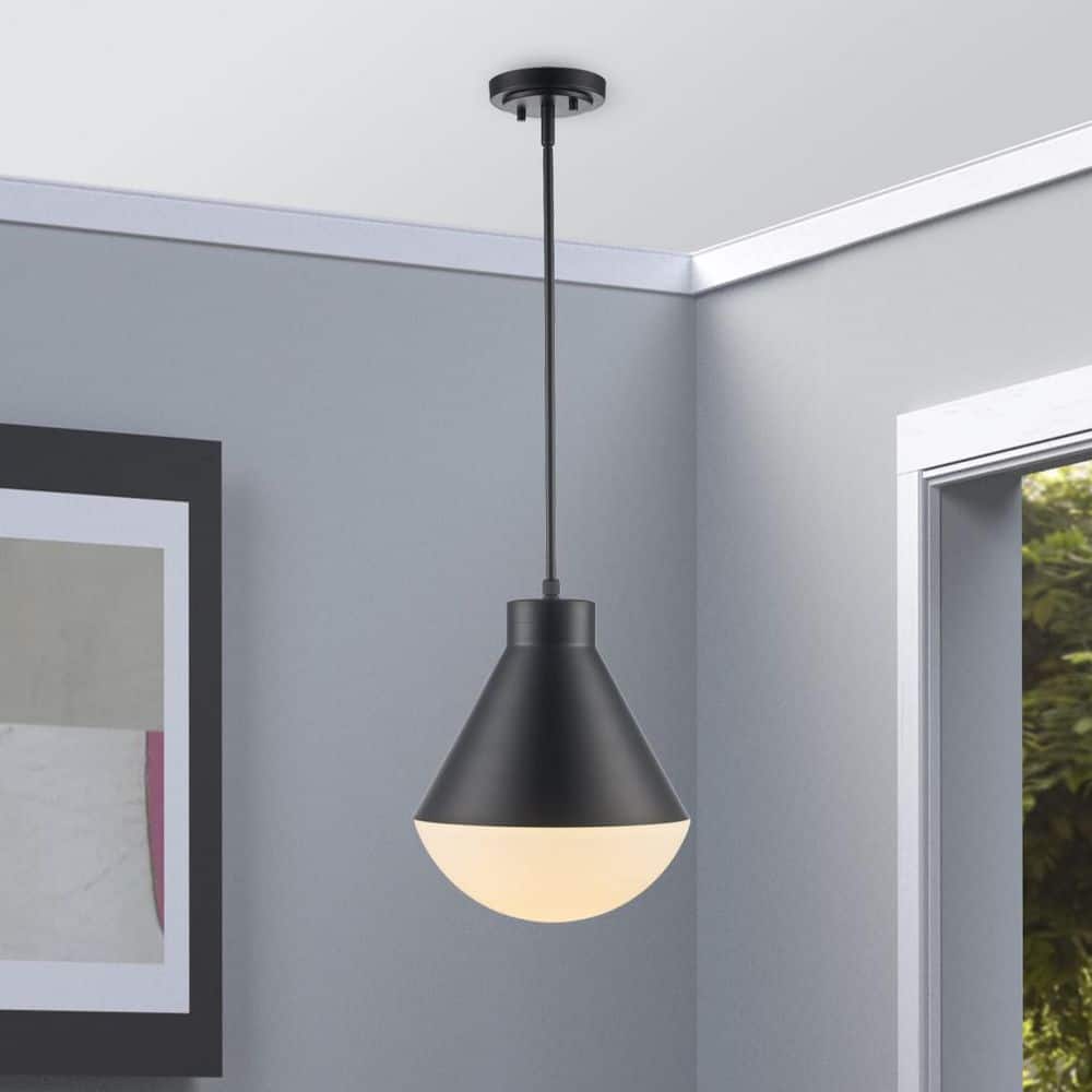 Bel Air Lighting Ludlow 1-Light Black Hanging Pendant Light