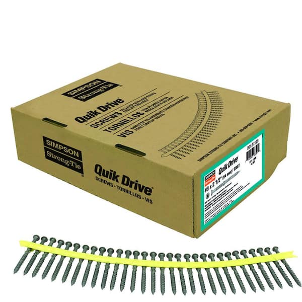 Simpson Strong-Tie Quik Drive #9 2-1/2 in. Quik Guard Gray Collated Composi-Lok Screw (1,000 per Box)