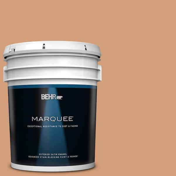 BEHR MARQUEE 5 gal. #T12-4 Darlin Clementine Satin Enamel Exterior Paint & Primer