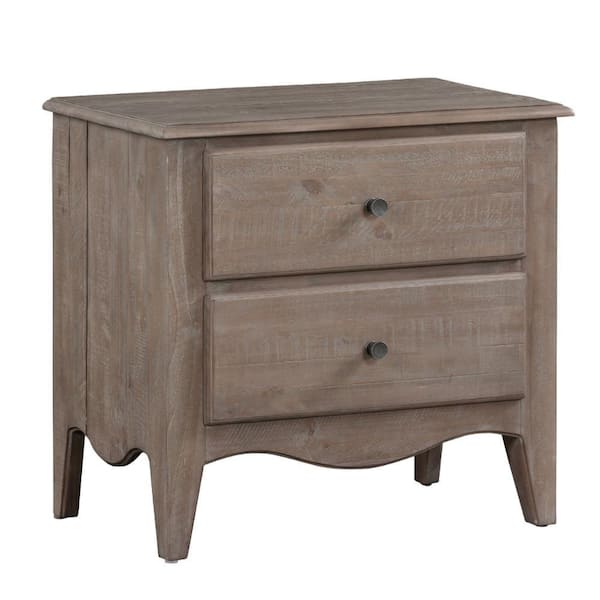 Benjara 30 in. Brown 2-Drawer Wooden Nightstand