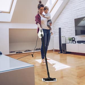 1400W Multipurpose Pressurized Handheld Corded Steam Mop with 17 Pieces Accessories Gray