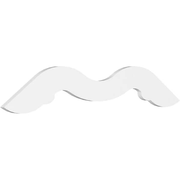 Ekena Millwork 1 in. x 48 in. x 16 in. (8/12) Pitch Midway Gable Pediment Architectural Grade PVC Moulding