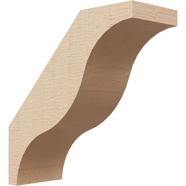 Ekena Millwork 3 in. x 8 in. x 8 in. Funston Rough Cedar Woodgrain Timberthane Polyurethane Knee Brace, Primed