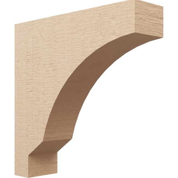 Ekena Millwork 7-in. x 28-in. x 28-in. Series 1 Thin Moab Rough Cedar Woodgrain Timberthane Polyurethane Corbel, Primed Tan