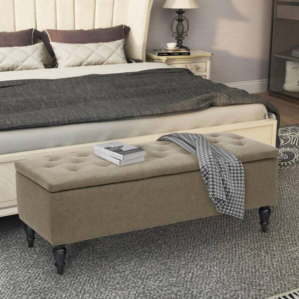 Maypex 45 in. W x 17 in. D x 17 in. H Beige Fabric Upholstered