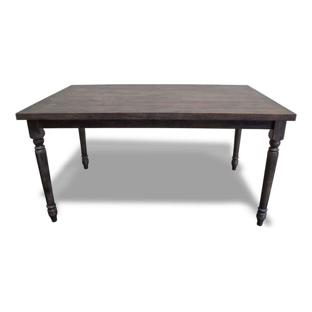 Transitional Reclaimed Wood Dining Table in Smoked Gray, Seats 6