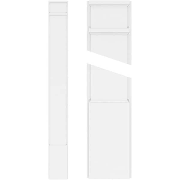 Ekena Millwork 2 in. x 4 in. x 72 in. Smooth PVC Pilaster Moulding with Decorative Capital and Base (Pair)