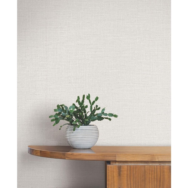 Beige Loom White Wallpaper