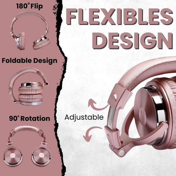 EKIEUDL Hi-Res Pink Wired Over the Ear Headphones EKIEUDL Hi-Res Pink Wired Over the Ear Headphones