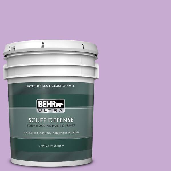 BEHR ULTRA 5 gal. #660B-4 Pale Orchid Extra Durable Semi-Gloss Enamel Interior Paint & Primer