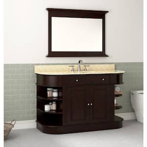 46 in. W x 32 in. H Rectangular Tri Fold Wood Framed Wall Bathroom Vanity Mirror in Espresso