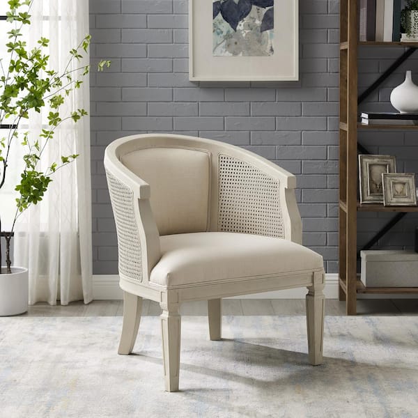 Linon Home Decor Kingston White Cane Chair THD04344 The Home Depot